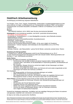 Holzfrisch Arbeitsanweisung