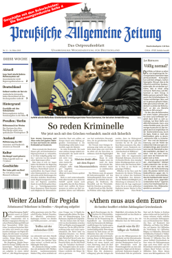 So reden Kriminelle - Archiv Preussische Allgemeine Zeitung