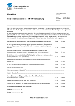 Merkblatt MRI - Kantonsspital Baden