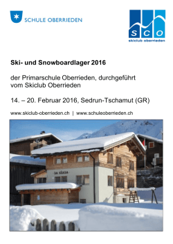 Ski- und Snowboardlager 2016 der Primarschule Oberrieden