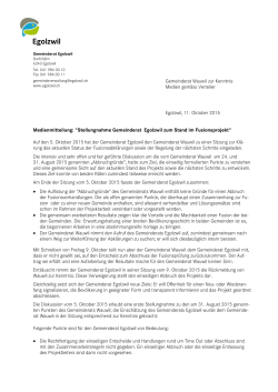 Gemeinderat Wauwil zur Kenntnis Medien gemäss Verteiler