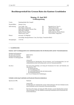Beschlussprotokoll des Grossen Rates des Kantons Graubünden