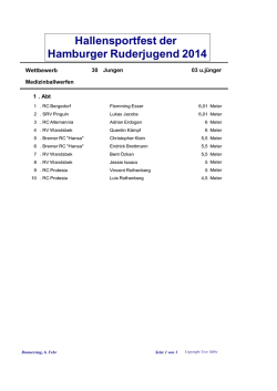 Hallensportfest der Hamburger Ruderjugend 2014