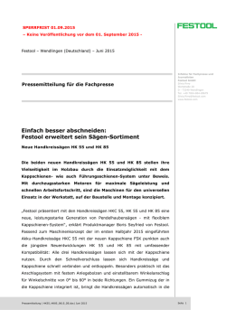 Einfach besser abschneiden: Festool erweitert das S&auml;gen