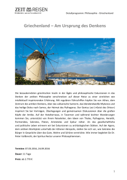 Griechenland &ndash; Am Ursprung des Denkens