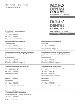 Ihre Ansprechpartner Your contacts