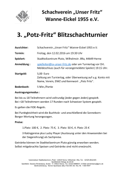3. „Potz-Fritz“ Blitzschachturnier