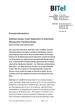 Glasfaserausbau Fritz-Blan-Str., G&uuml;tersloh