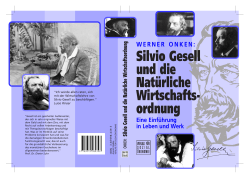 Werner Onken - Silvio Gesell und die Natürliche Wirtschaftsordnung