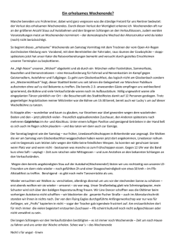 Ein erholsames Wochenende?