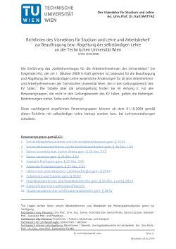 Lehre und Arbeitsbehelf zur Beauftragung bzw. Abgeltung