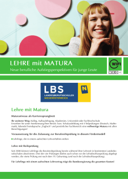 LEHRE mit MATURA - WIFI Niederösterreich
