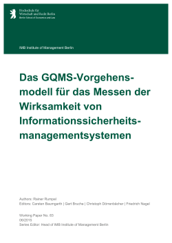 Das GQMS-Vorgehensmodell für das Messen der