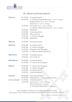 Hl. Messen im Stifts - Katholische Pfarrei St. Andreas in