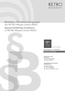 Besondere Teilnahmebedingungen der RETRO Messen GmbH