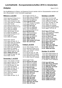 Zeitplan EM 2016 - Leichtathletik.de