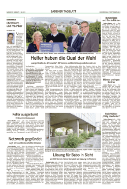 Helfer haben die Qual der Wahl - B&uuml;rgerstiftung Baden