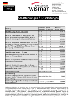 Gruppenf&uuml;hrungen Wismar 2016