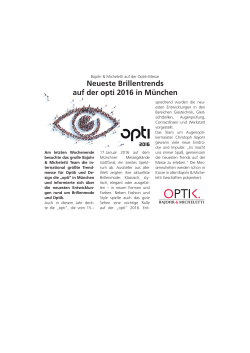 Neueste Brillentrends auf der opti 2016 in München