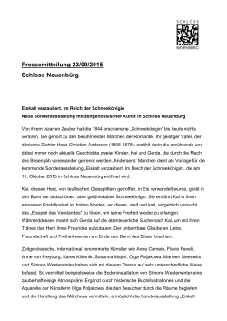 Pressemitteilung 23/09/2015 Schloss Neuenbürg