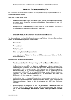 Merkblatt f&uuml;r Baugrundeingriffe auf Fl&auml;chen mit Kampfmittelverdacht