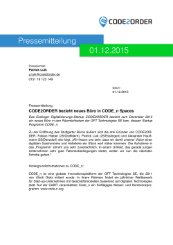 Pressemitteilung 01.12.2015