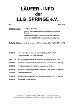 läufer - info - der LLG Springe