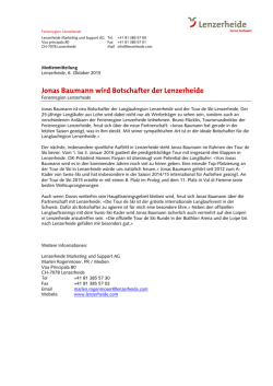 Jonas Baumann wird Botschafter der Lenzerheide