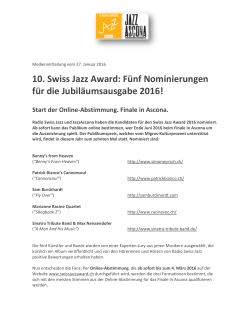 Swiss Jazz Award 2016 MM Deutsch 270116
