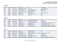 jazz and more 2015/2016 hosted by TonArtTirol und WKO