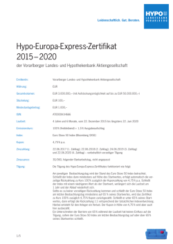 Hypo-Europa-Express-Zertifikat 2015 &ndash; 2020