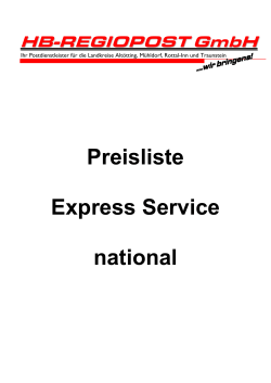 Preisliste Express Service national - HB