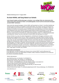 Du bisch WOW, well Sorg hebsch zur Schwiiz