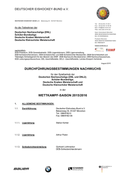 Durchf&uuml;hrungsbestimmungen Nachwuchs 2015-2016