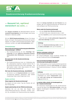 Infoblatt Zusatzversicherung Krankenversicherung