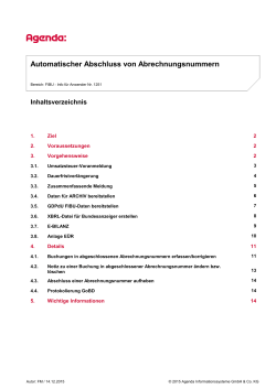 Automatischer Abschluss von Abrechnungsnummern