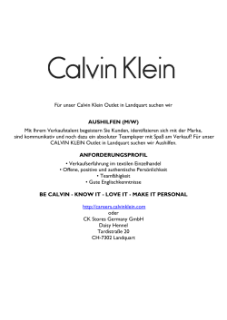 Aushilfe m/w, Calvin Klein