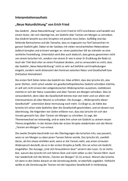 Interpretationsaufsatz &bdquo;Neue Naturdichtung&ldquo; von Erich Fried