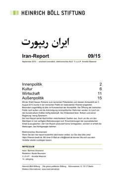 Iran-Report 09/15 - Heinrich-Böll