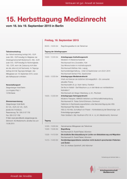 Programm - Arbeitsgemeinschaft Medizinrecht