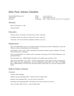 John Paul Adrian Glaubitz: Curriculum Vitae