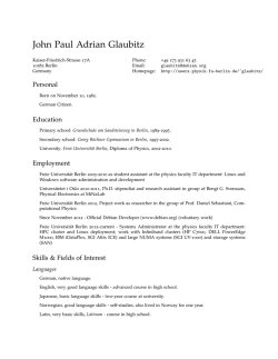John Paul Adrian Glaubitz: Curriculum Vitae