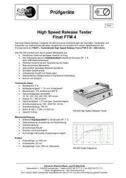 High Speed Release Tester Finat FTM 4