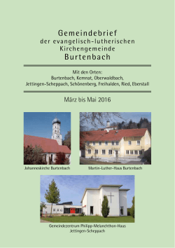 Gemeindebrief März bis Mai 2016