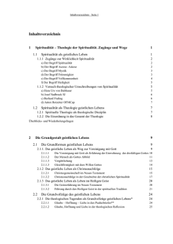 Inhaltsverzeichnis - Theologische Kurse
