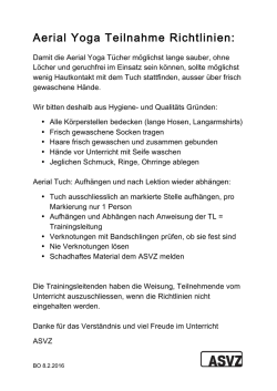Richtlinien des ASVZ zu Aerial Yoga