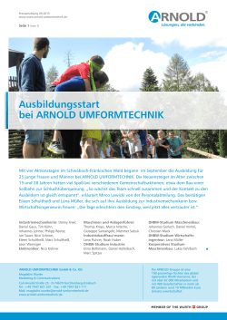 Infos - Arnold Umformtechnik GmbH & Co. KG
