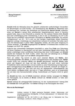 Hausarbeit Arnold erh&auml;lt als Alleinerbe eines ihm