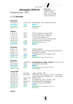 Jahresplan 2015/16 Musikschule