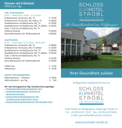 Preisliste 2016 - Kurhotel Strobl